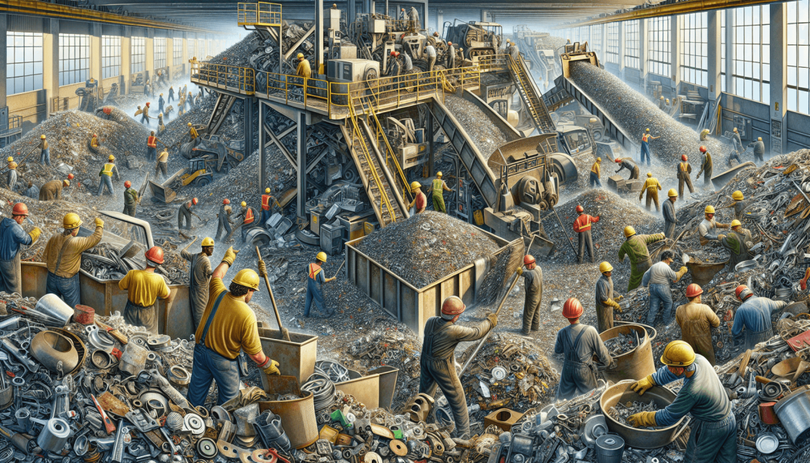 Metal scrap recycling process in a circular economy.