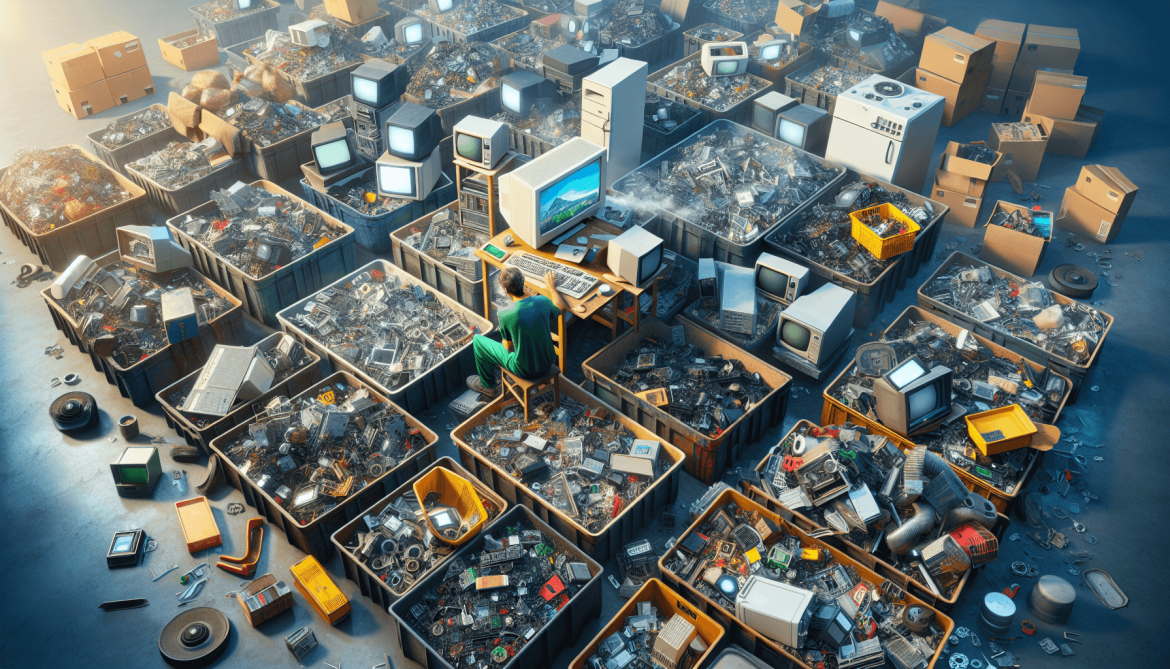 Recycling electronic waste for efficient metal recovery.