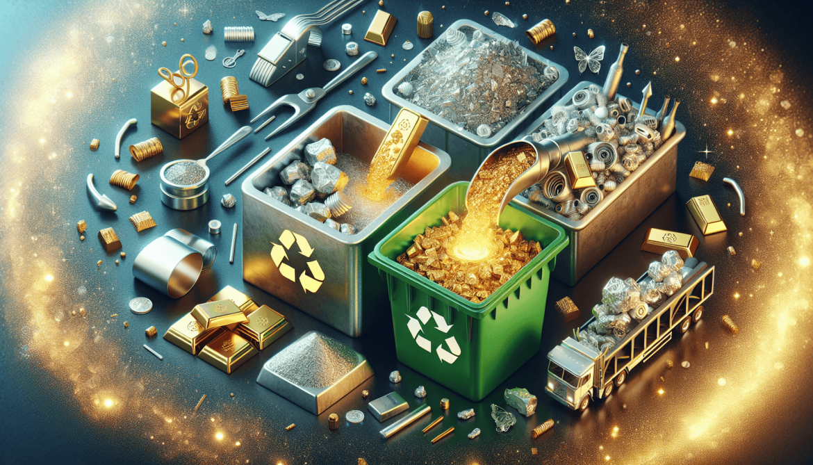 Gold and silver recycling concept illustration.
