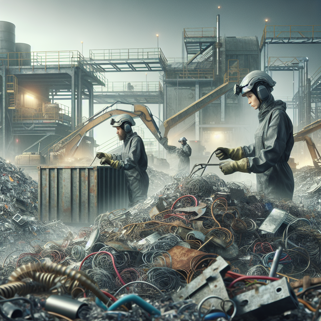 Recycling process of scrap metal after sale.